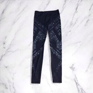 Ivivva Lululemon Leggings Girls Size 12 Black Diamond Moon Rhythmic Luxtreme Gym